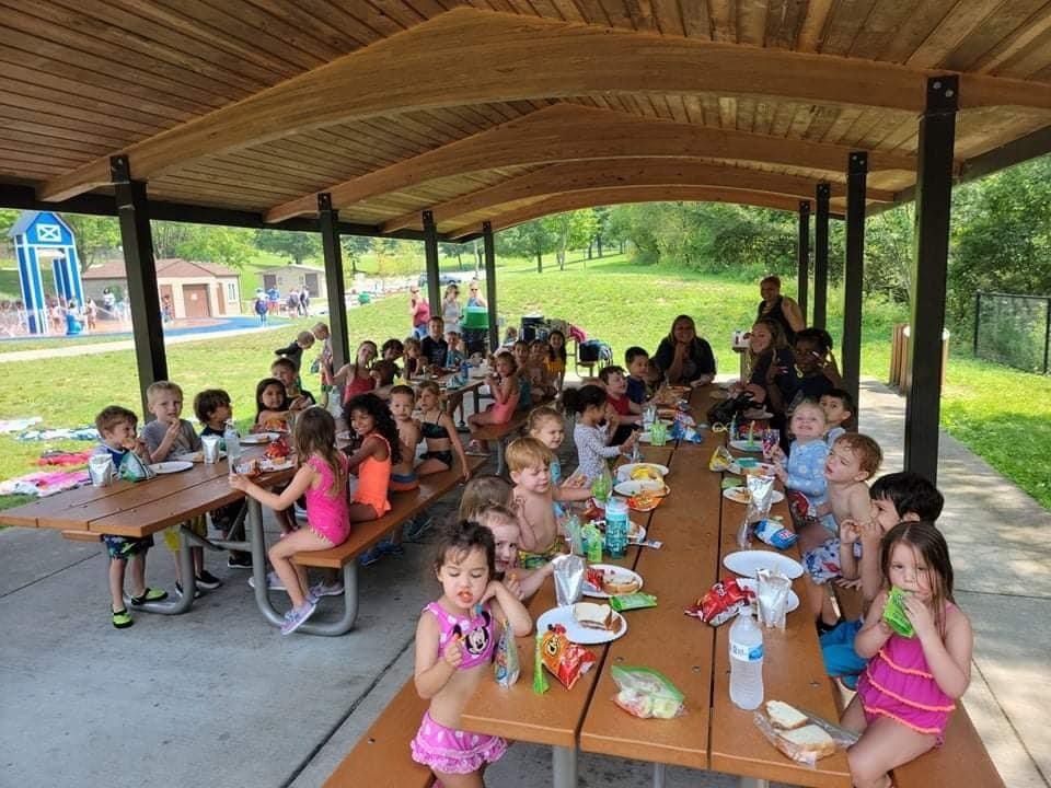 picnic at the park in a pavilion