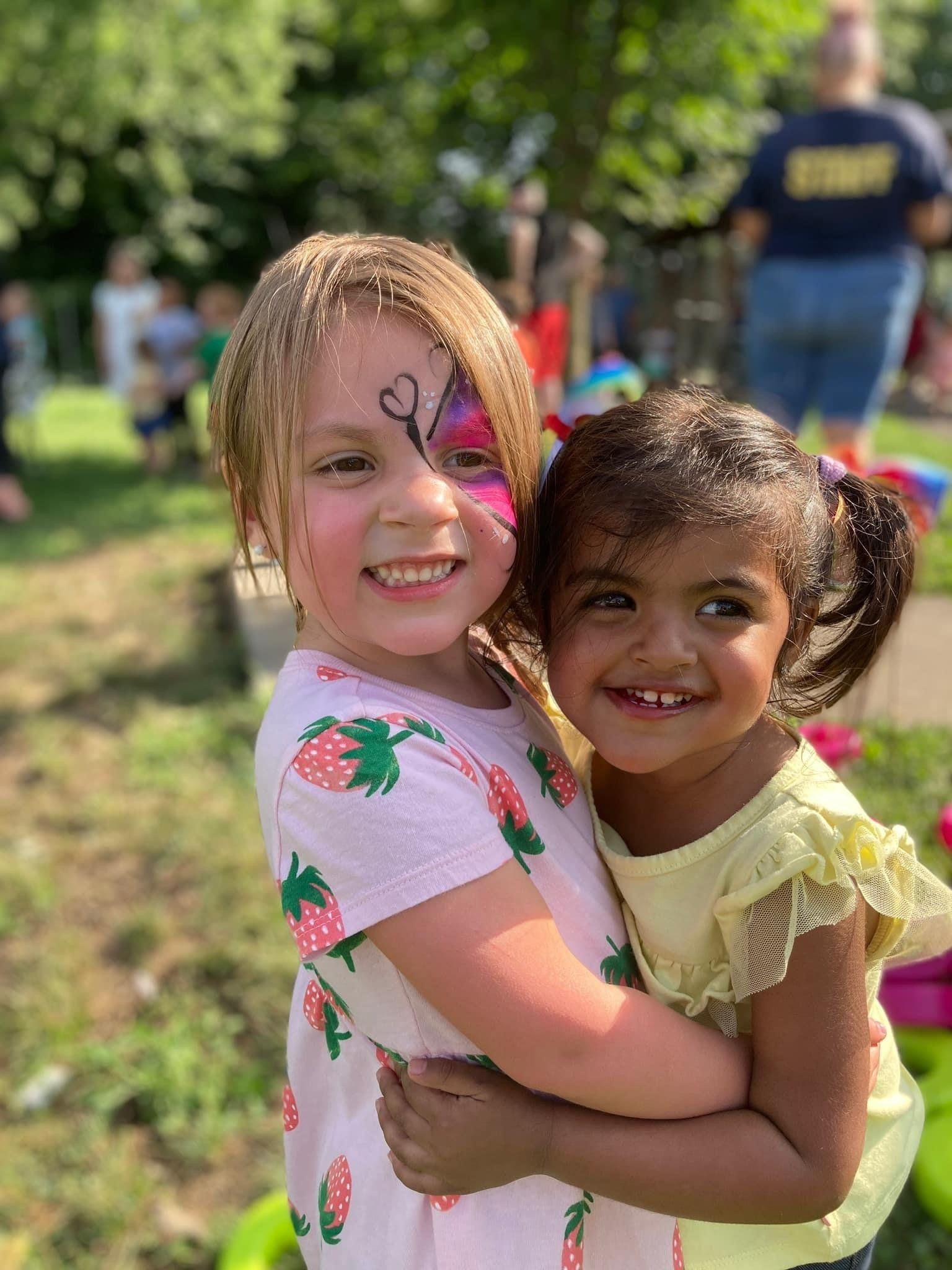 two little girls at school