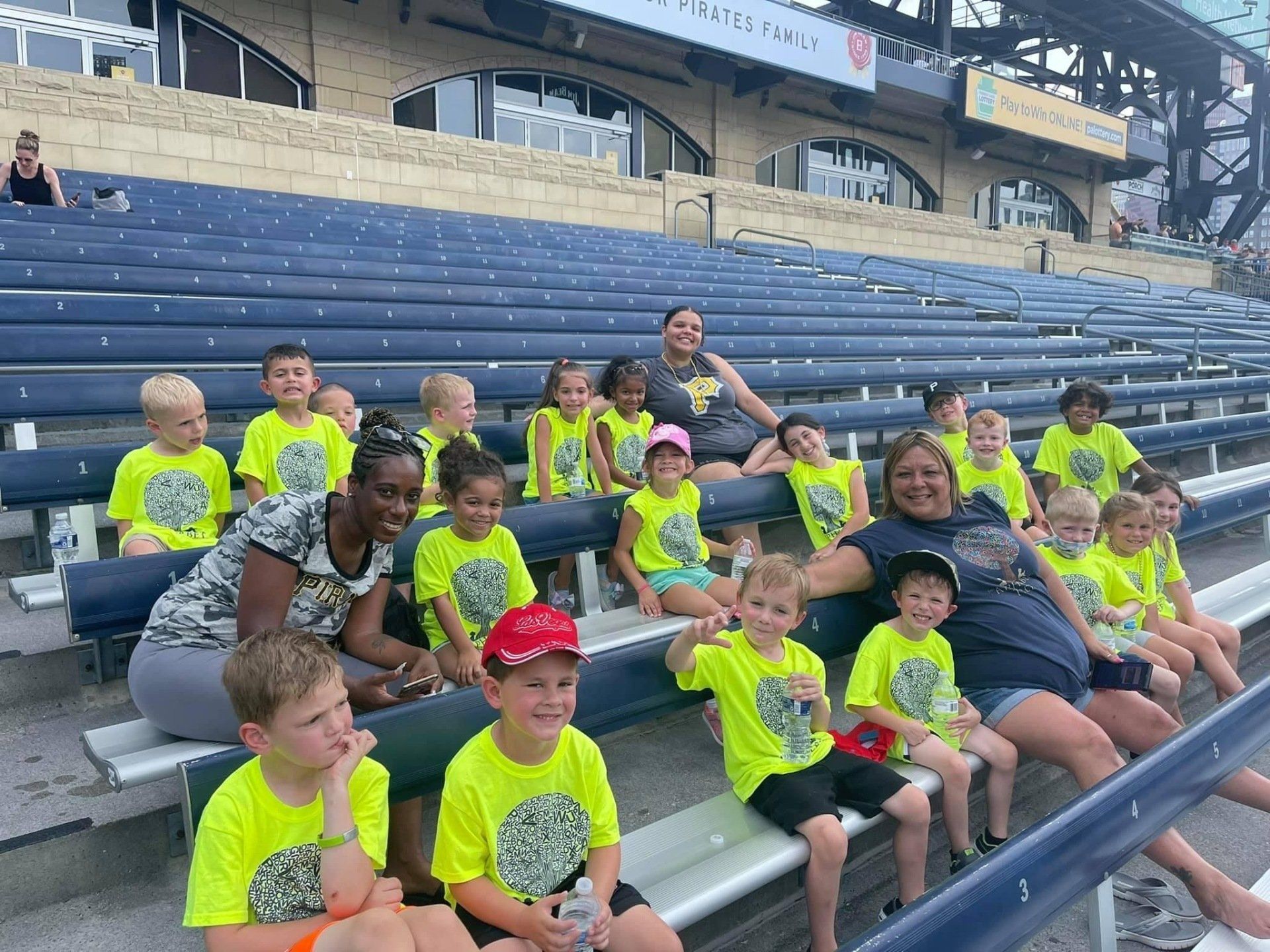 summer camp in the bleachers