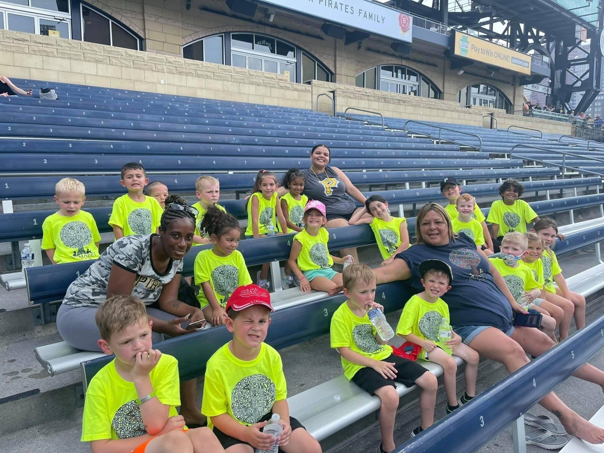 summer camp in the bleachers
