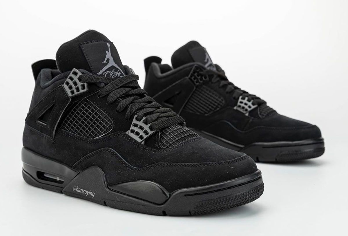 Black Air Jordan 4 sneaker.