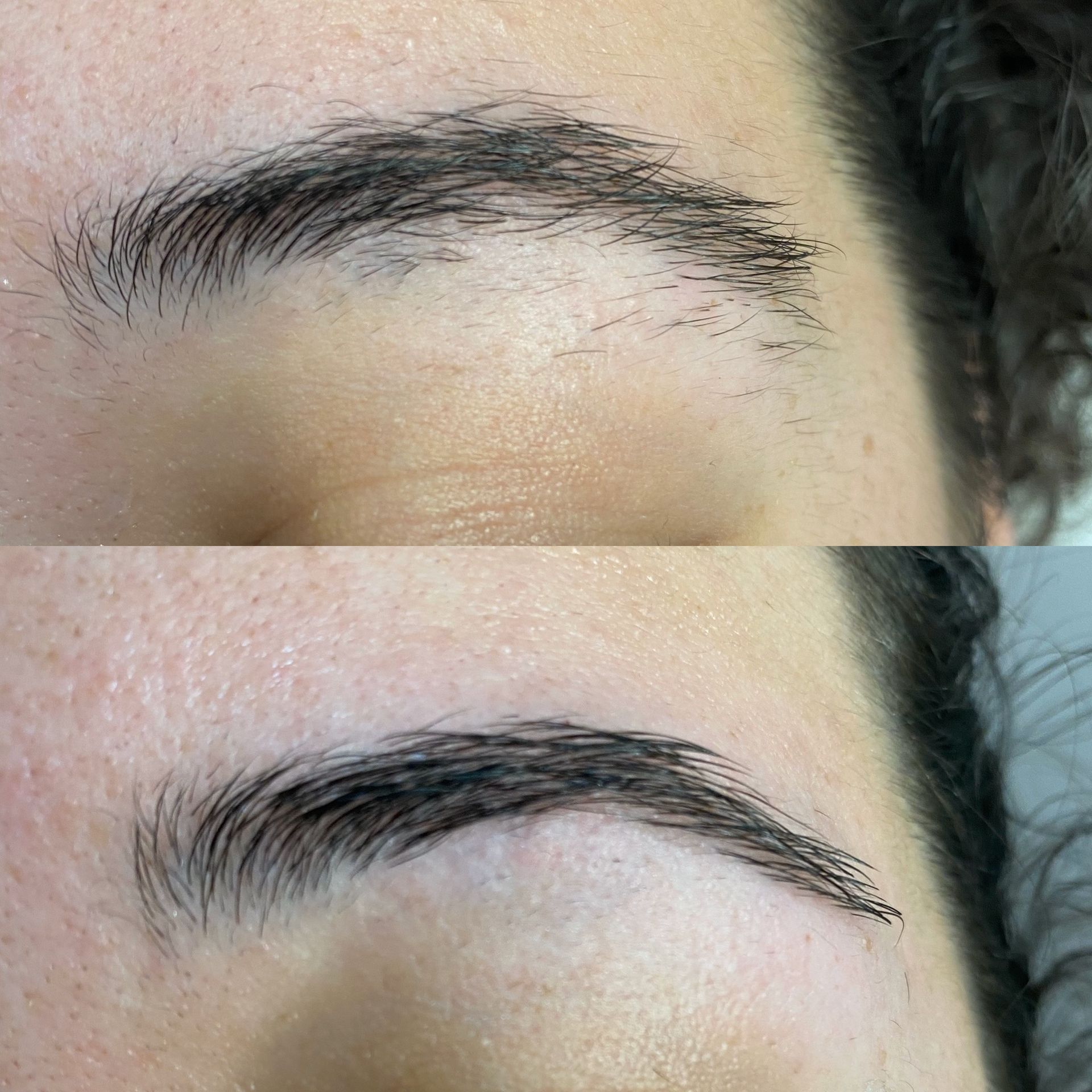 Brow wax and tint example