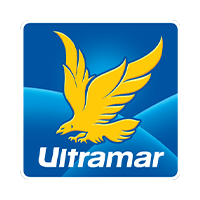 The ultramar logo has a yellow bird on a blue background