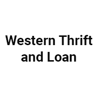 The logo for western thrift and loan is black and white.