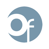 The letter of is in a blue circle on a white background.