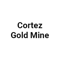 A black and white logo for cortez gold mine on a white background.