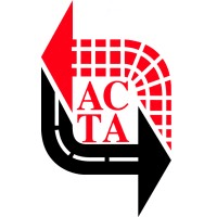 A logo for a company called nacta with an arrow pointing to the right.