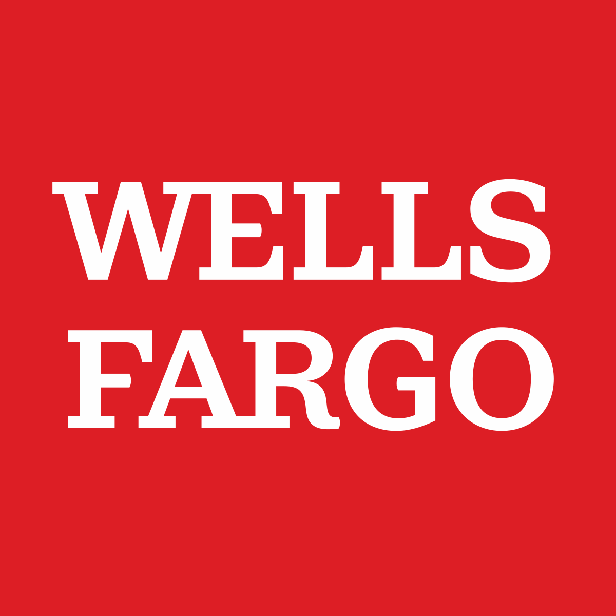 A wells fargo logo on a red background
