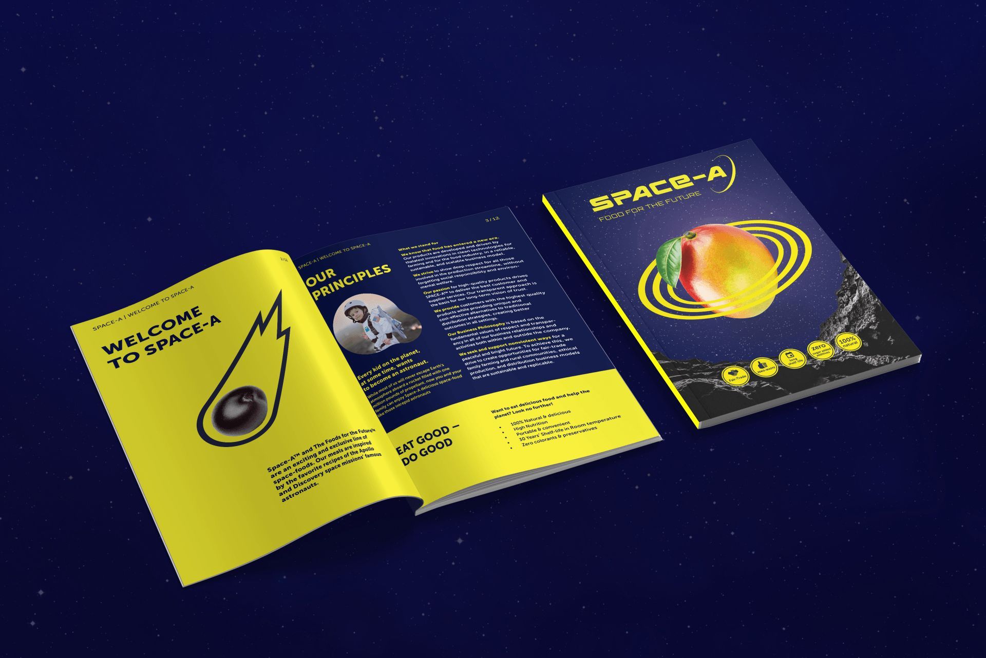 Brochure met een gele omslag met de tekst 