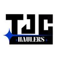 Black and blue logo with "TJC" above "HAULERS" and a blue starburst.