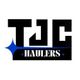 Black and blue logo with "TJC" above "HAULERS" and a blue starburst.