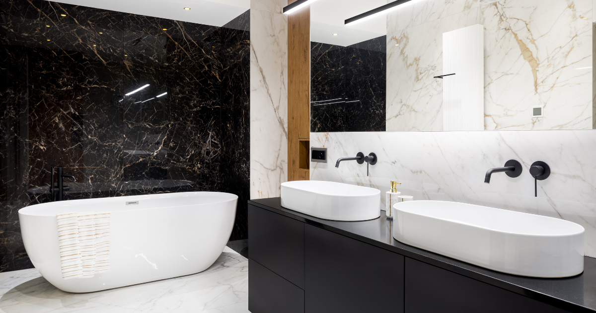 Marble bathroom tiles