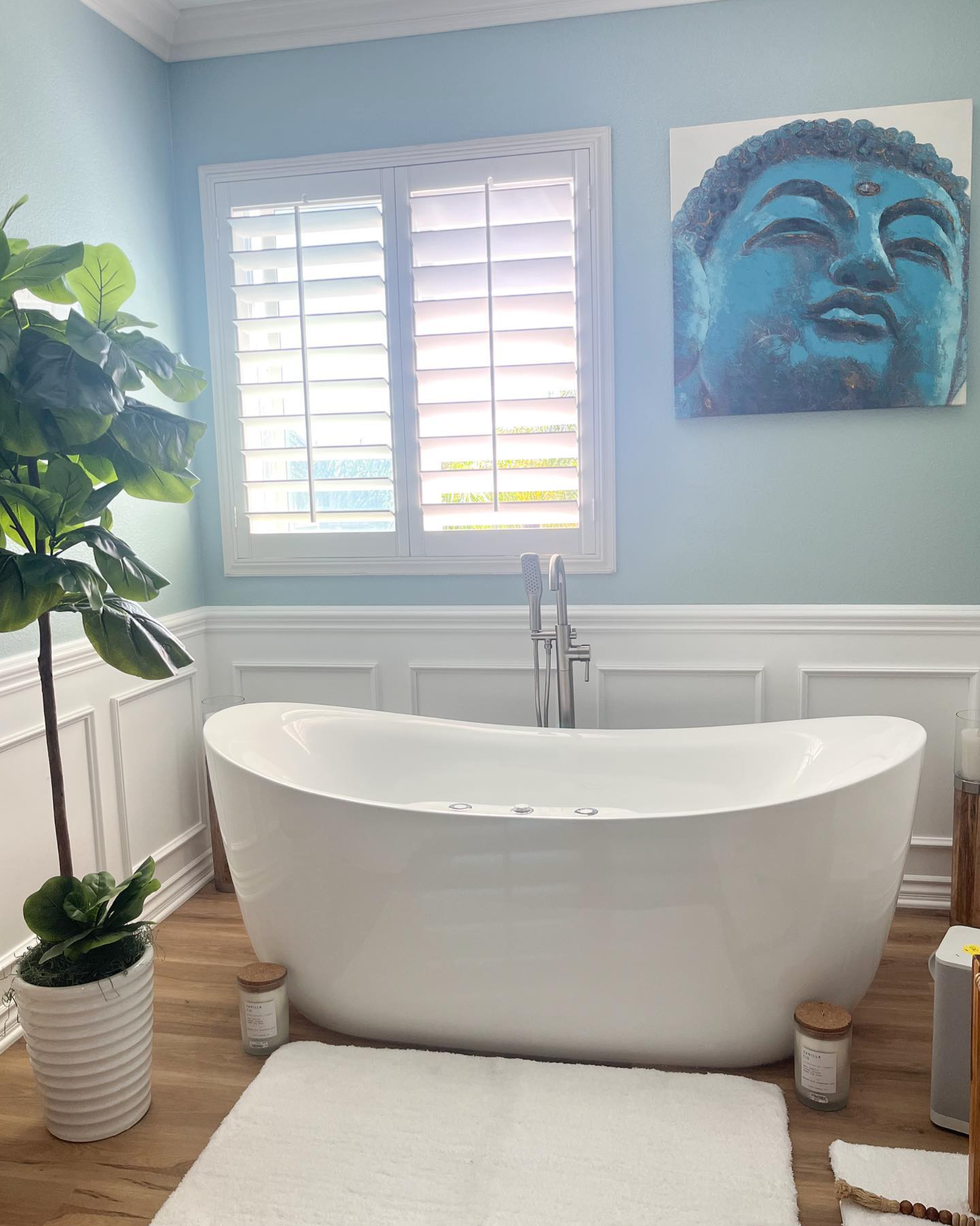 Remodeled bathroom and stunning stand-alone tub