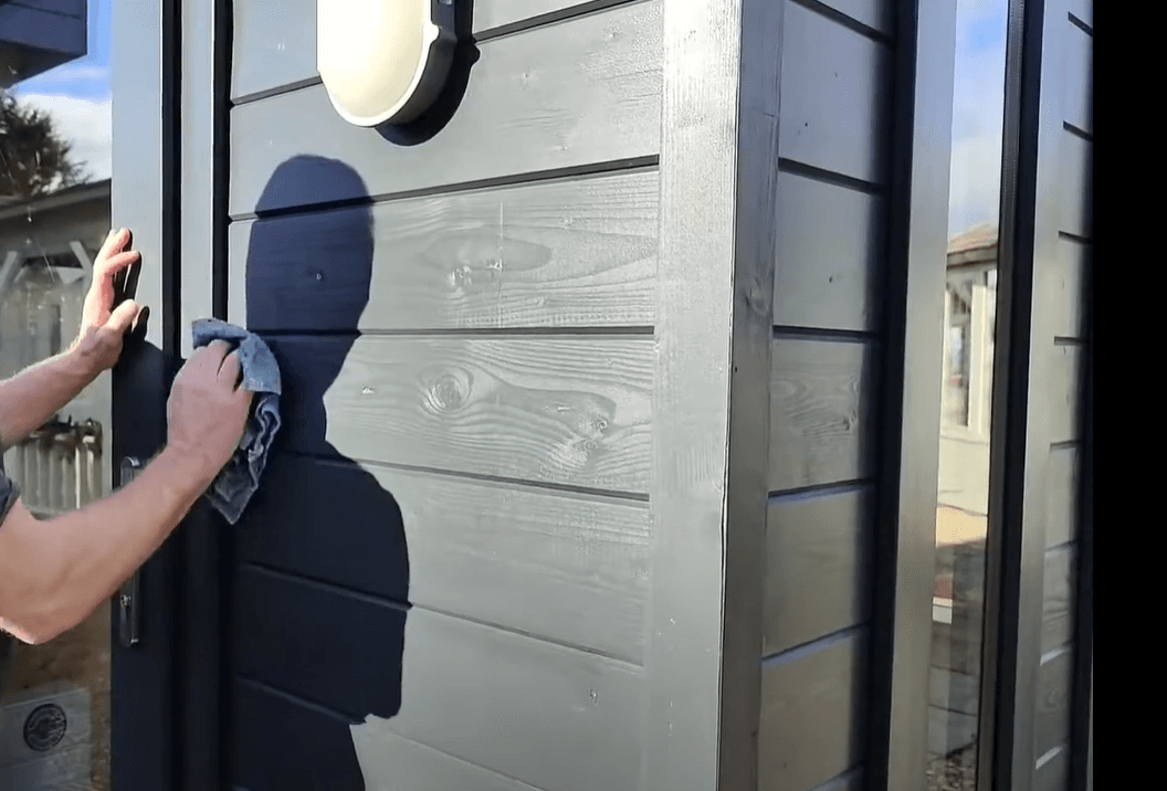 Prepping touch-ups for black wood exterior