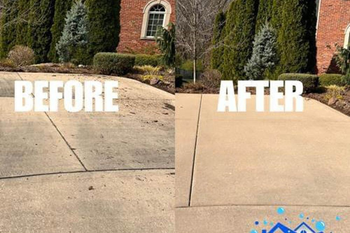 concrete cleaning before and after