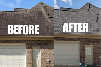 roof cleaning before and after