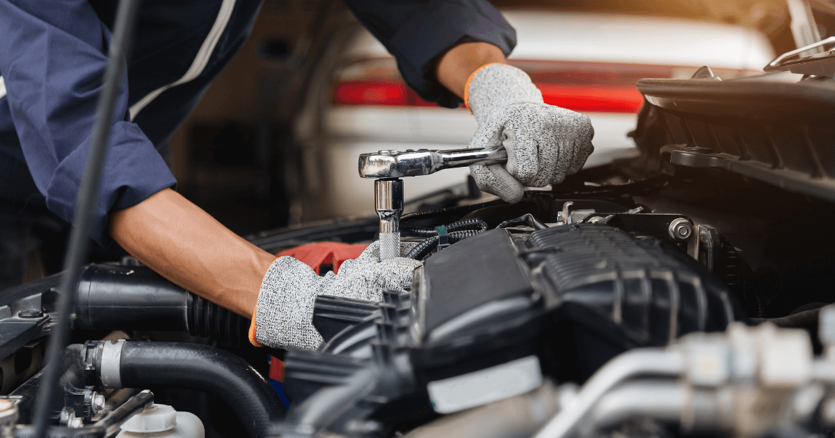 Mobile mechanic doing a car repair