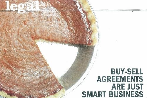 Pie with a slice missing, text: "Buy-sell agreements are just smart business."