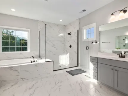 RSG Custom Builds bathroom remodel in Seattle, WA with a tub , sink , and shower. Ideas and inspiration.