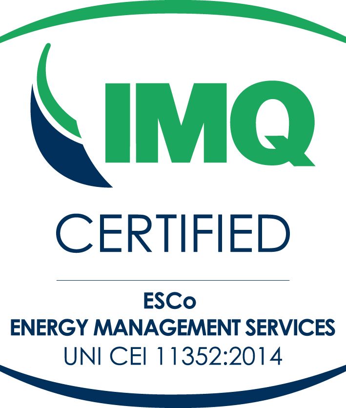 Il logo imq è certificato da esco energy management services