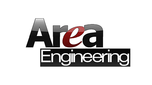 Il logo per l'ingegneria d'area è nero e rosso su sfondo bianco.