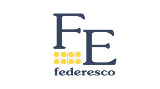 Un logo per federesco è mostrato su uno sfondo bianco