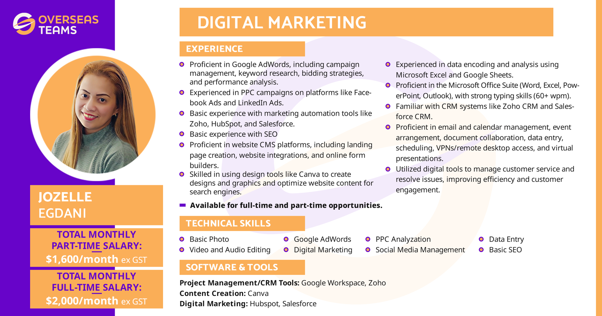 Overseasteams virtual assistant digital marketing role