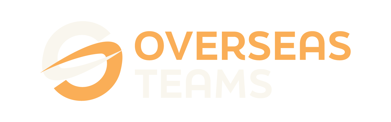 The logo for overseas teams is orange and white on a white background.