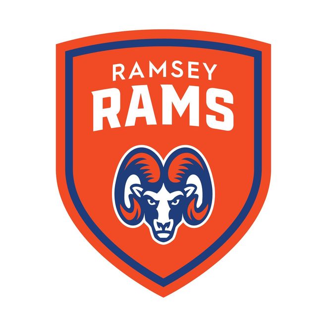 ramsey rams logo with a ram on it