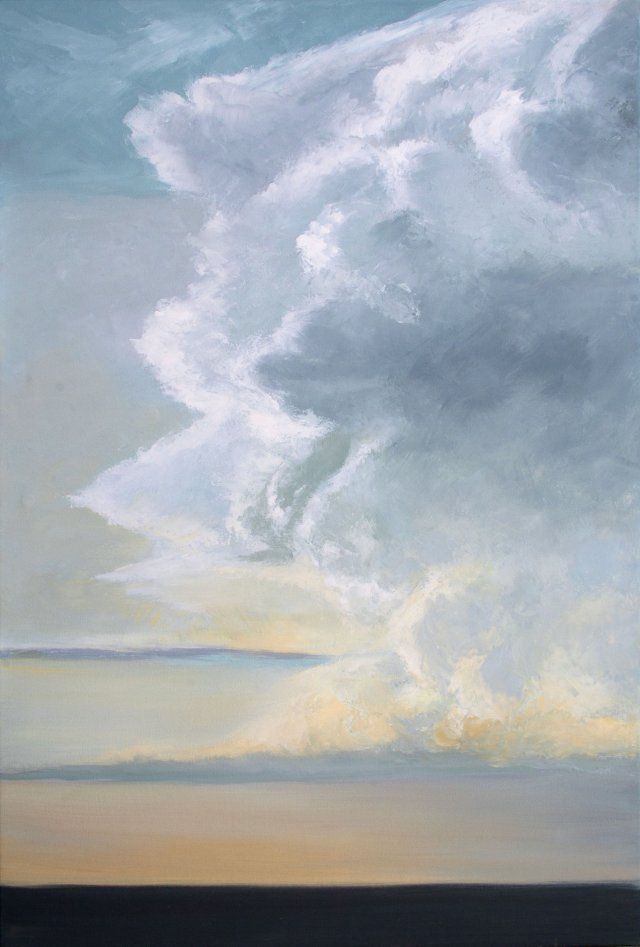 It is a painting of a cloud in the sky.