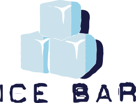 Stacked blue ice cubes with dark blue shadows;