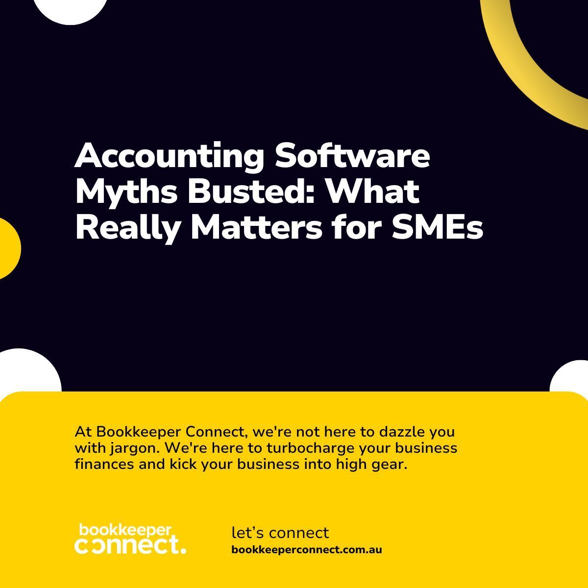 An advertisement for accounting software myths busted what really matters for smes