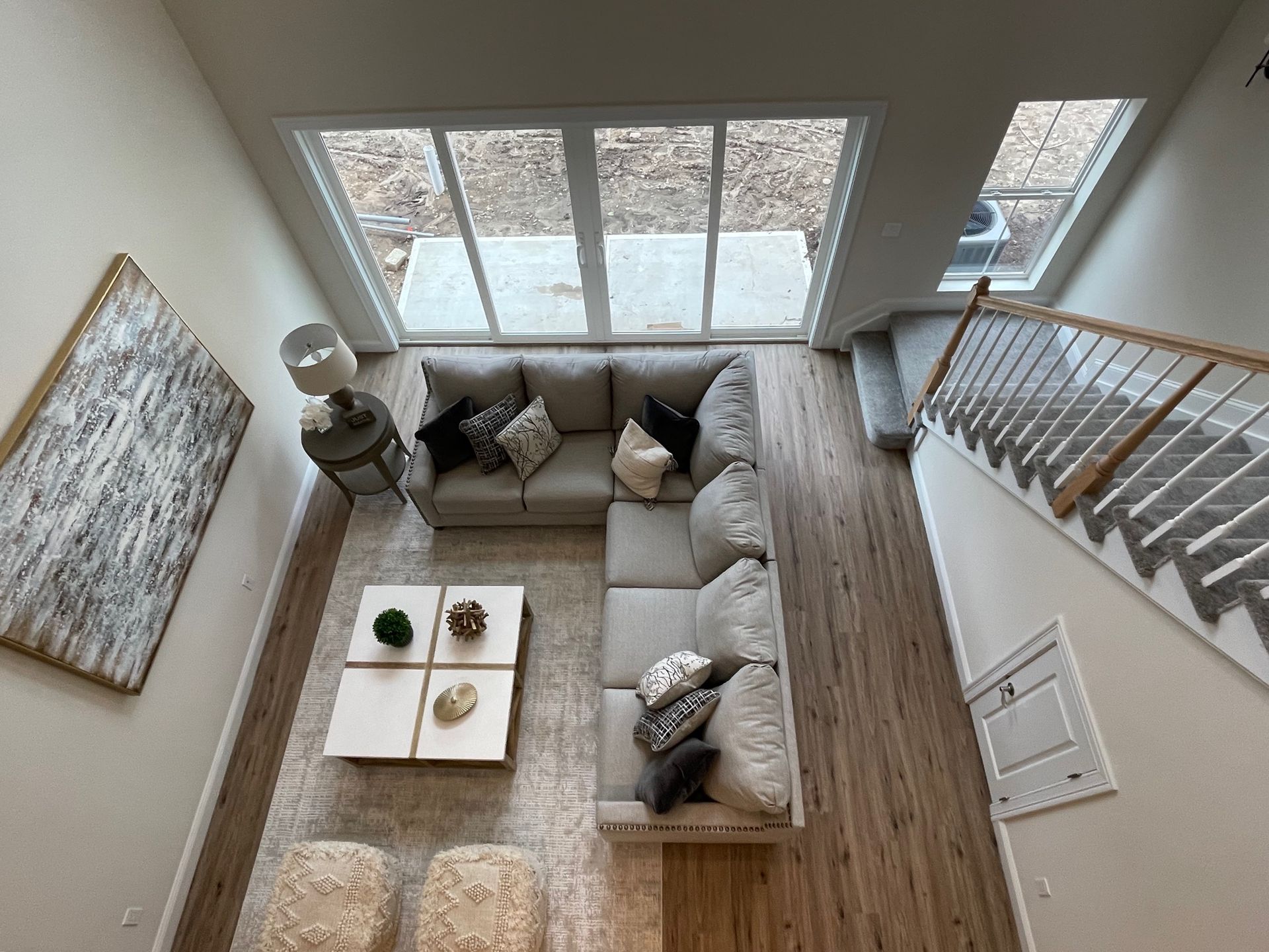 The Villas at Setauket-l iving room with sofa and coffee table