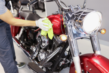 Detailing a motorcycle in The Fraser Valley