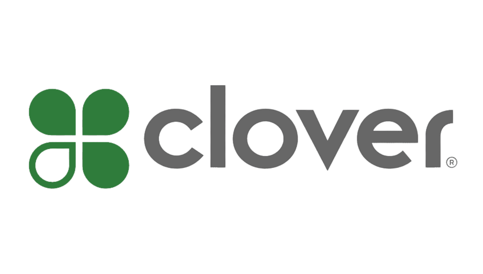 The green, four-leaf clover icon next to the gray, lowercase "clover" wordmark.