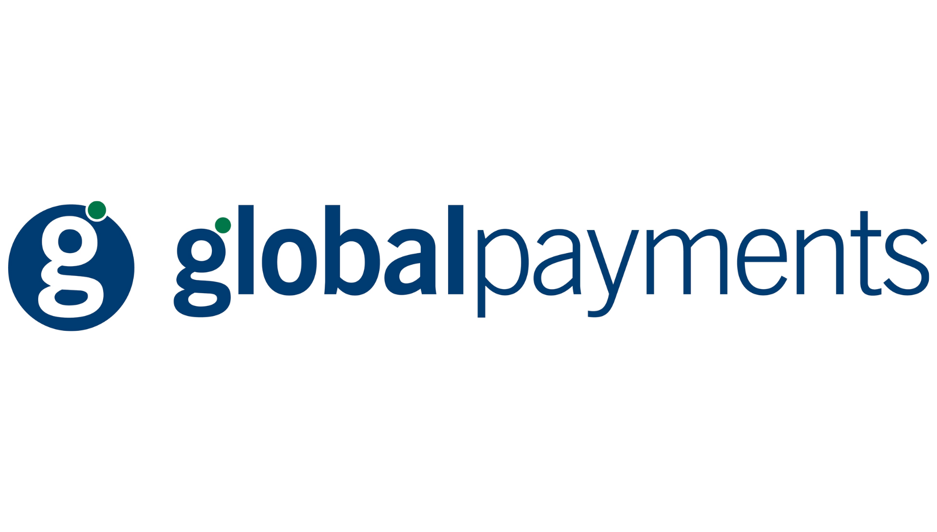 The Global Payments company logo, featuring  blue text on a white background.