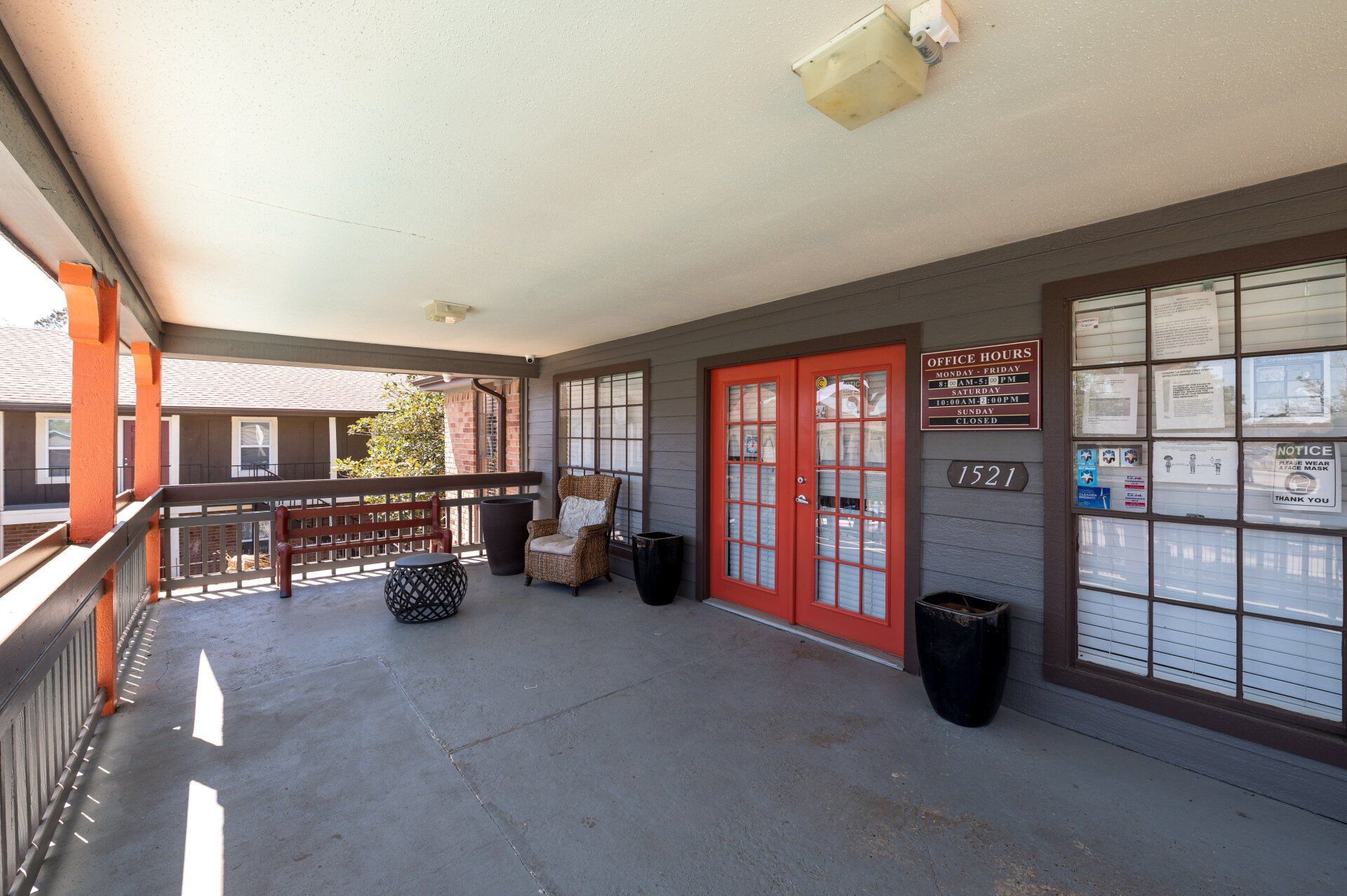 Entrance of apartment building