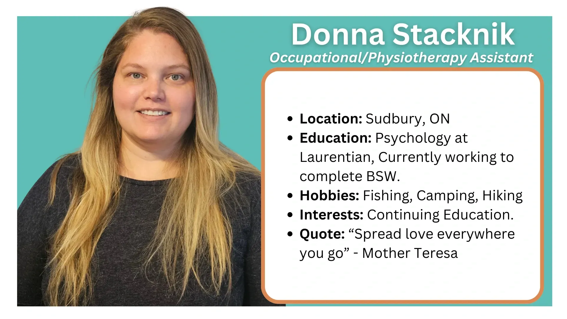 Serving Sault Ste. Marie, Sudbury & Espanola, ON. OTA/PTAs provide supervised physical and cognitive therapy support for.