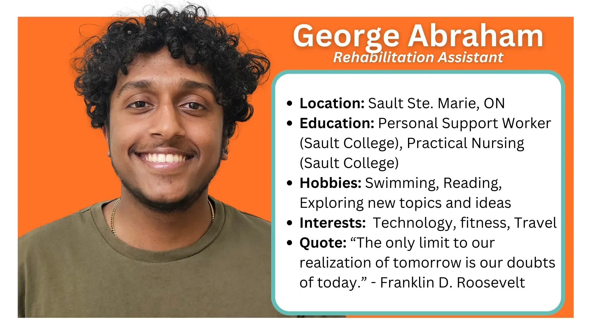 Serving Northern Ontario: Sault Ste. Marie, Sudbury & Espanola. Rehab Assistants support independence in daily life.