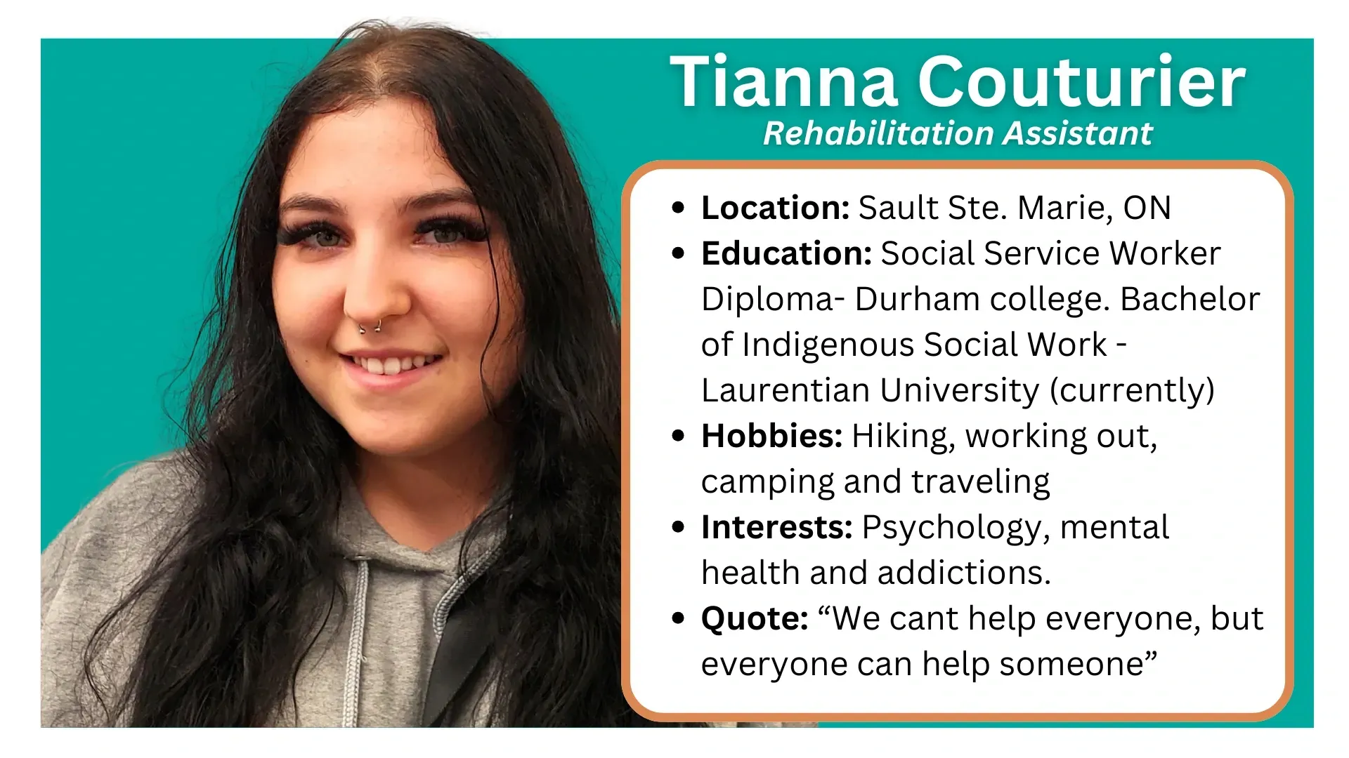 Serving Northern Ontario: Sault Ste. Marie, Sudbury & Espanola. Rehab Assistants support independence in daily life.