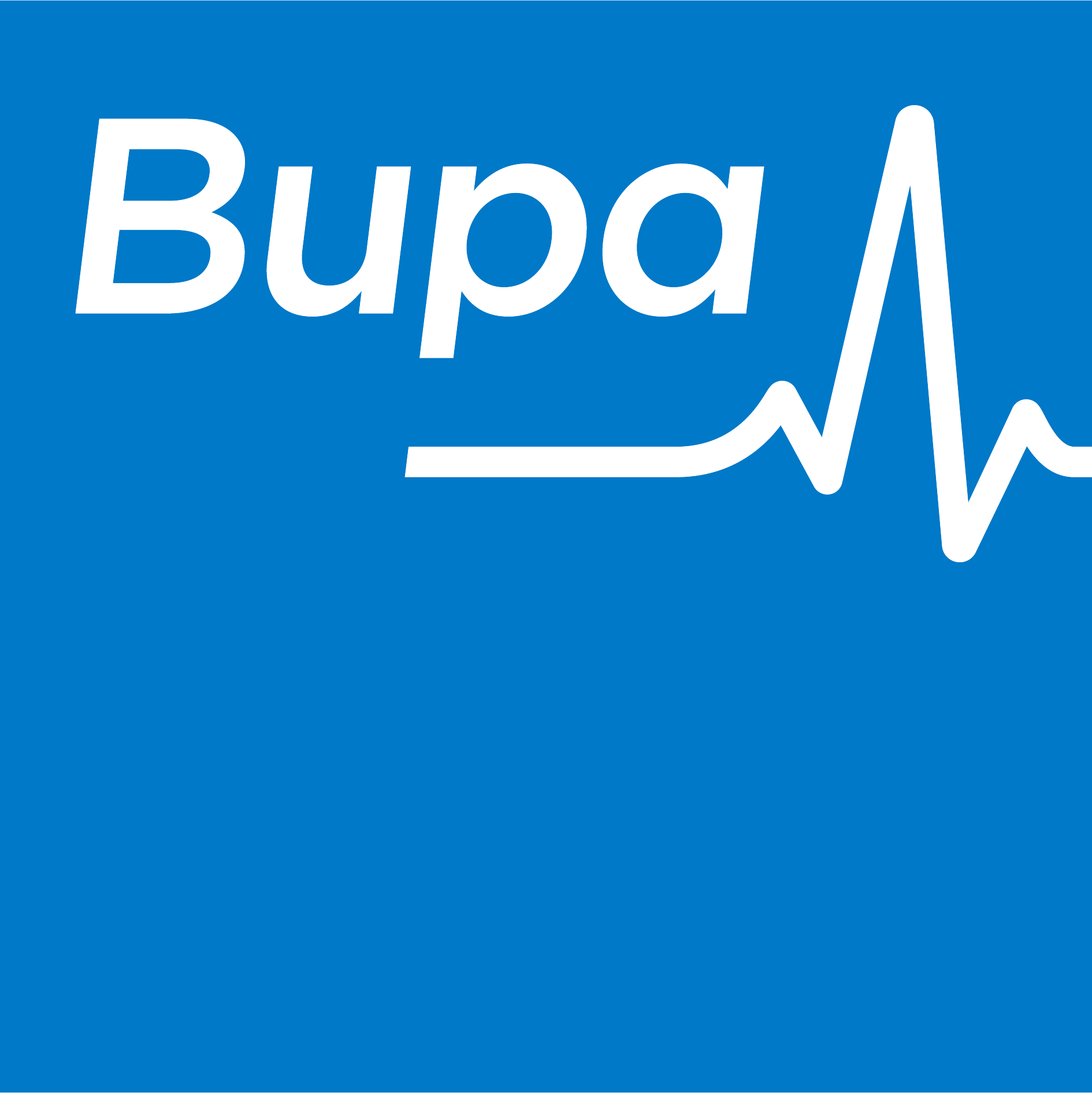 Bupa logo: white text