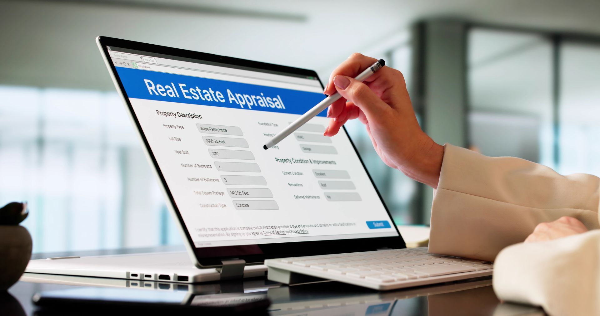 Person pointing at a 