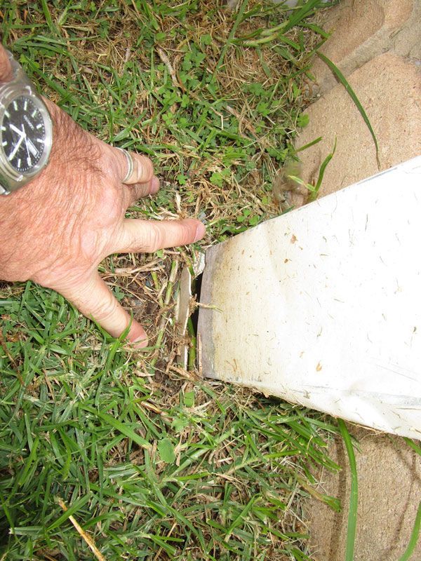 Man Hand Checking Downpipe — Edwards & Froud Building Services Pty Ltd in West Tamworth, NSW