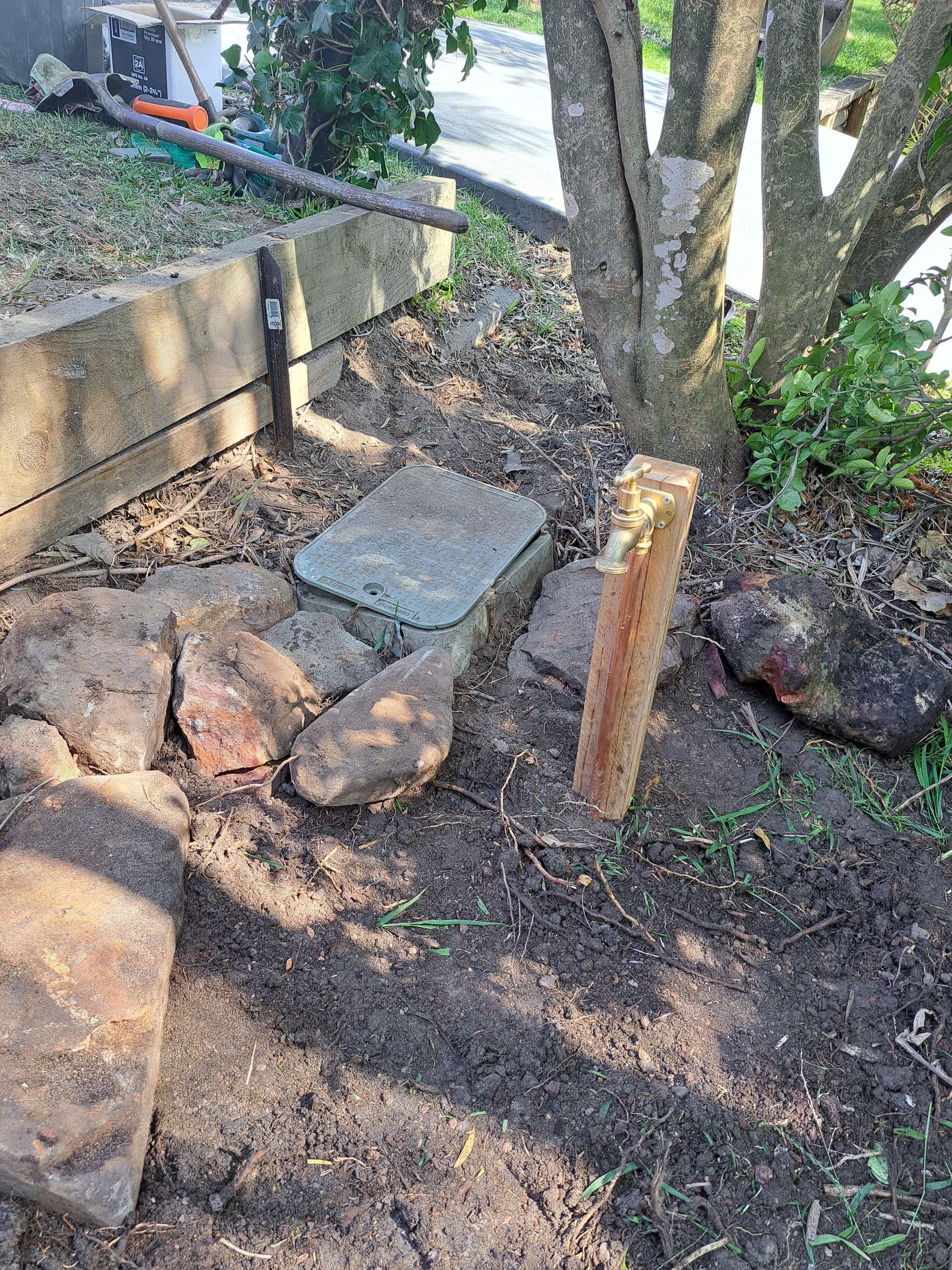 tap installed in the backyard— All About Quality Plumbing Services In Lake Macquarie, NSW