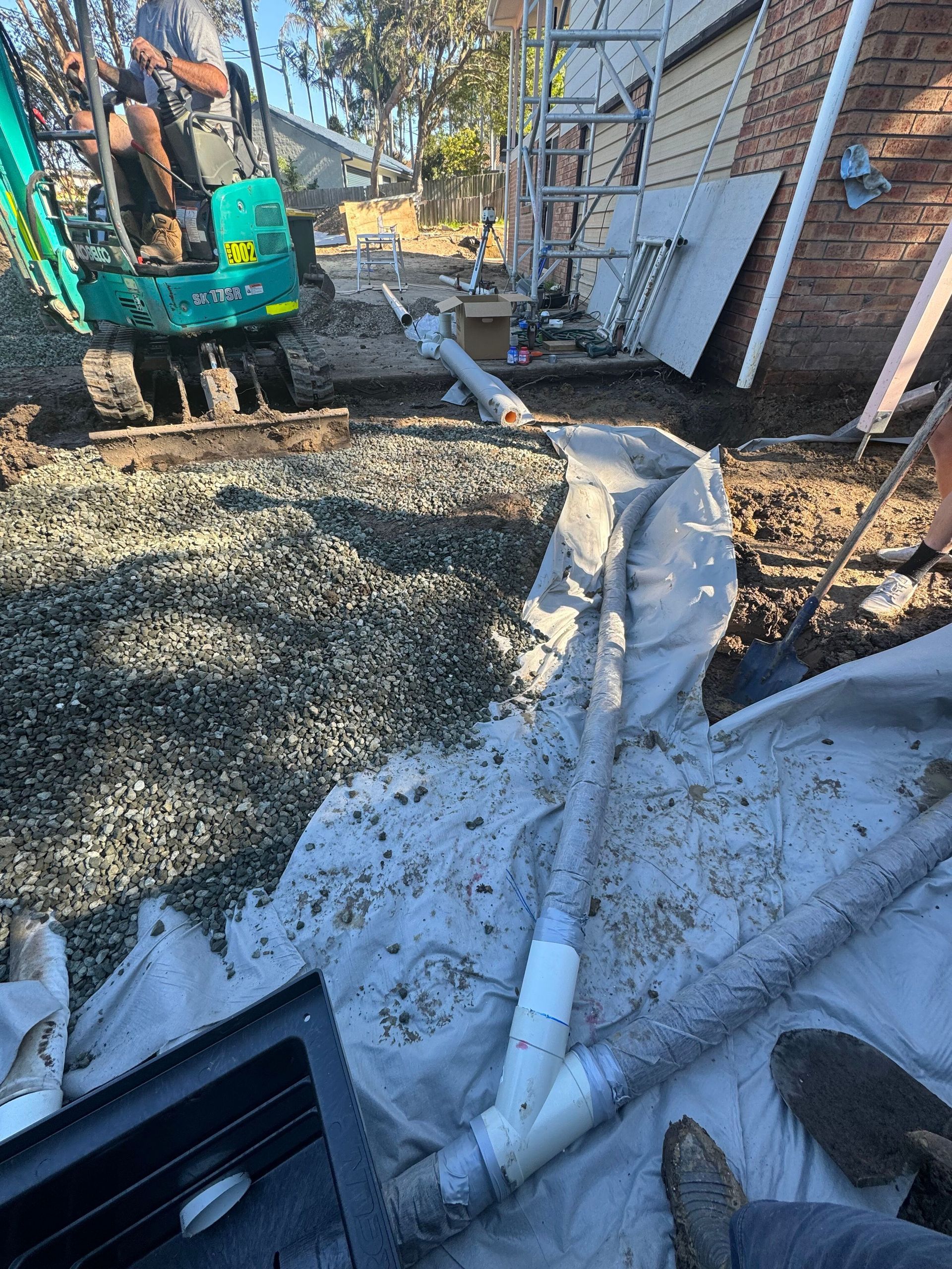 Subsoil drainage on a backyard — All About Quality Plumbing Services In Halekulani, NSW