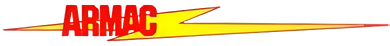 The word "ARMAC" in red block letters superimposed over a yellow lightning bolt graphic.