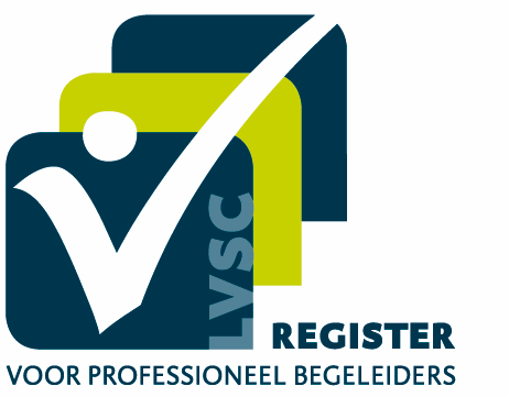 A logo for voor professioneel begeleiders with a check mark