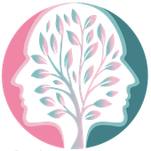 Een boom met bladeren die in een cirkel uit een mensenhoofd groeien.