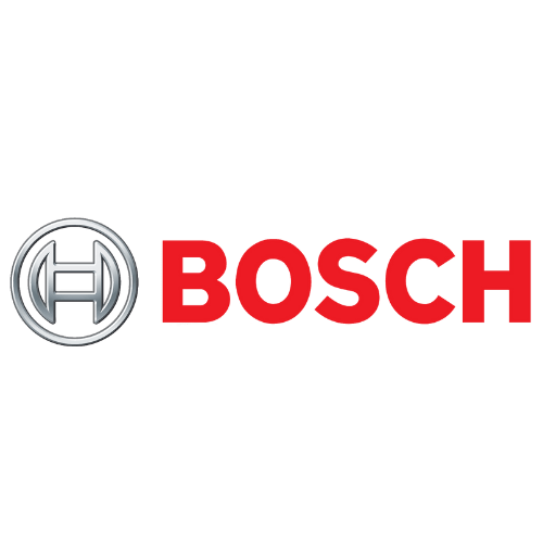 Le logo bosch est rouge et argent sur fond blanc