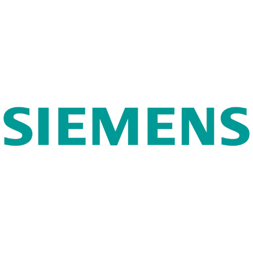 Le logo siemens est bleu et blanc sur fond blanc.